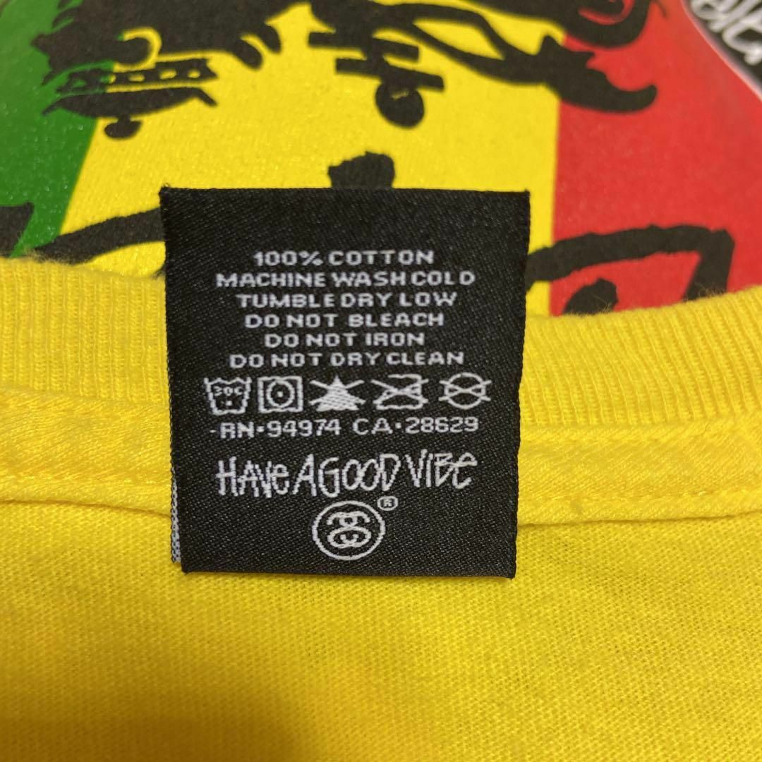 STUSSY(ステューシー)の【ラスタライオン】stussyラスタカラーTシャツ古着バックプリント黄イエロー メンズのトップス(Tシャツ/カットソー(半袖/袖なし))の商品写真