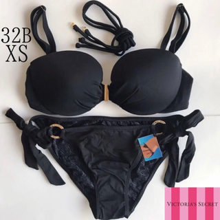 ヴィクトリアズシークレット(Victoria's Secret)のレア 新品 水着 ヴィクトリアシークレット 黒 32B XS(水着)