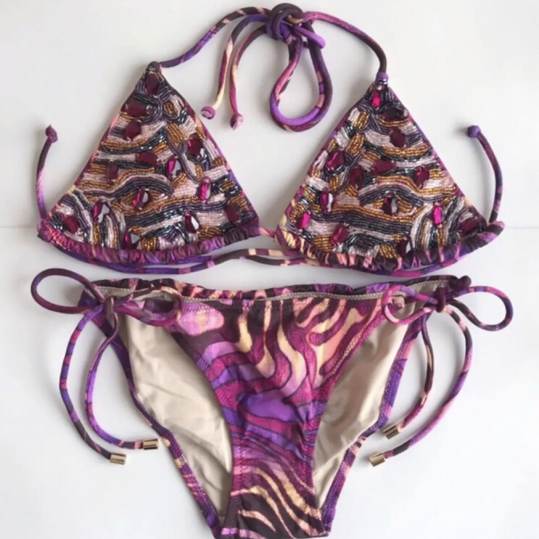 Victoria's Secret(ヴィクトリアズシークレット)のレア 新品 水着 ヴィクトリアシークレット 紫 ビジュー レディースの水着/浴衣(水着)の商品写真