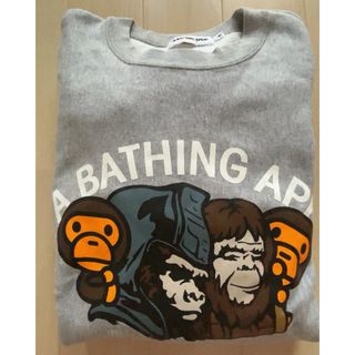 アベイシングエイプ(A BATHING APE)のa bathing ape グレー スウェット トレーナー(スウェット)