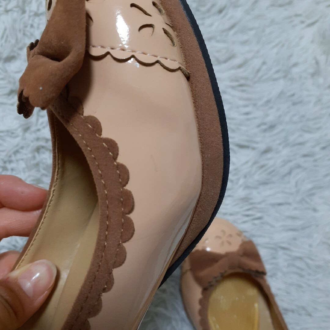 りぼん　パンプス　ヒール　　ロリータ　量産型　地雷 レディースの靴/シューズ(ハイヒール/パンプス)の商品写真