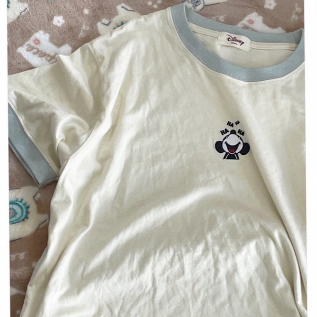 古着 tシャツ ミッキー tシャツ 刺繍 tシャツ ディズニー レディースのトップス(Tシャツ(半袖/袖なし))の商品写真