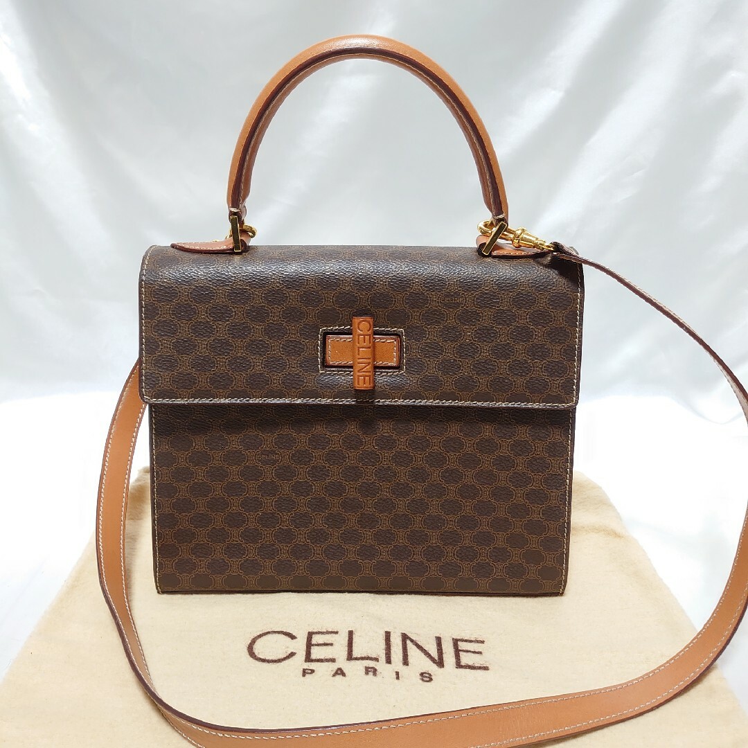 celine(セリーヌ)の極美品 CELINE マカダム柄 2way ハンドバッグ ガンチーニ レディースのバッグ(ハンドバッグ)の商品写真