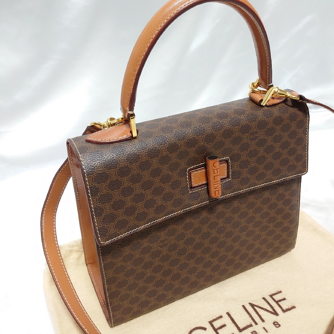 celine(セリーヌ)の極美品 CELINE マカダム柄 2way ハンドバッグ ガンチーニ レディースのバッグ(ハンドバッグ)の商品写真