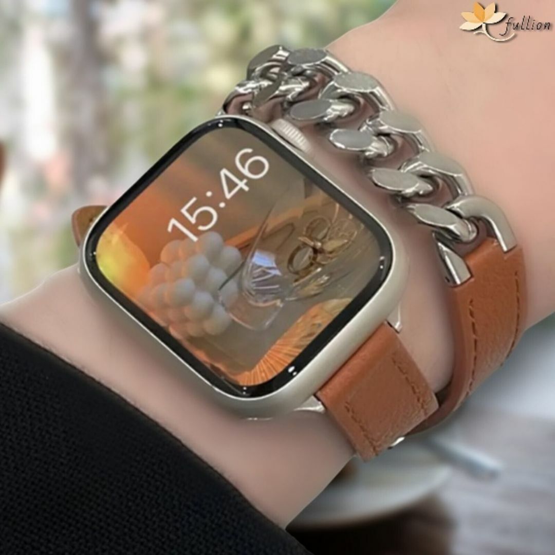 AppleWatch 革バンド  レザー アップルウォッチ 50 L メンズの時計(レザーベルト)の商品写真