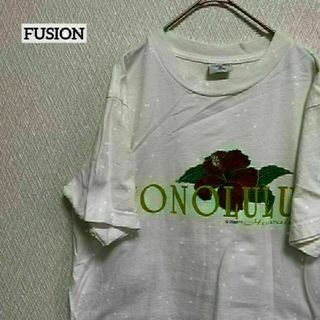 FUSION Tシャツ 半袖 Hawaii ハワイ Honolulu USA M(Tシャツ/カットソー(半袖/袖なし))