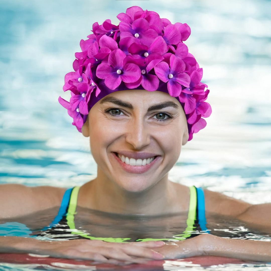 POPETPOP スイムキャップ レディース 水泳帽 女性用 花柄 大人用 スイ スポーツ/アウトドアのスポーツ/アウトドア その他(その他)の商品写真