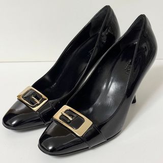 グッチ(Gucci)のGUCCI グッチ パンプス エナメル ブラック 黒  37.5 新品未使用(ハイヒール/パンプス)