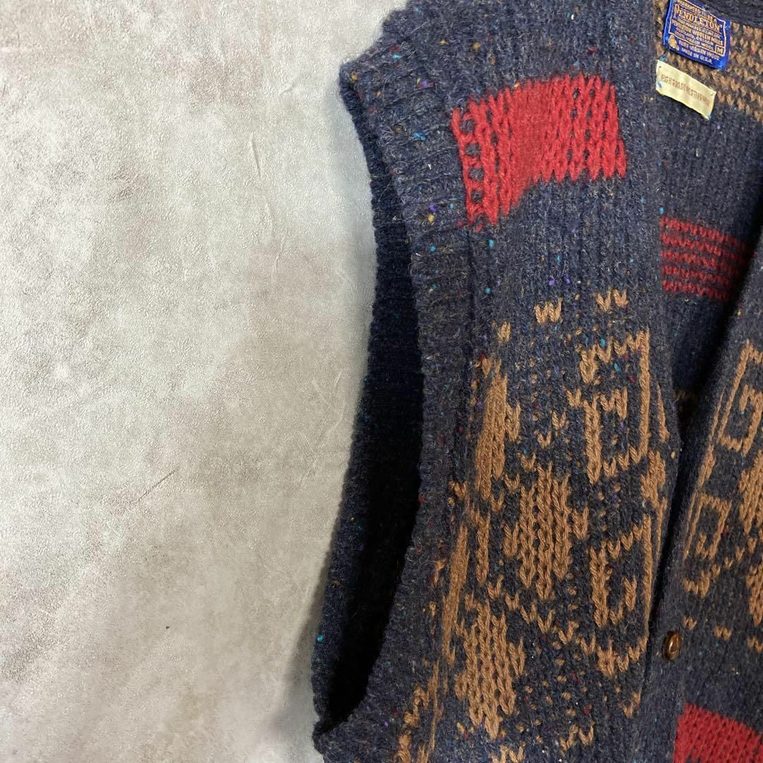 PENDLETON(ペンドルトン)の【usa製、オールシーズン使える1枚◎】PENDLETONウールベスト古着紺 メンズのトップス(ベスト)の商品写真