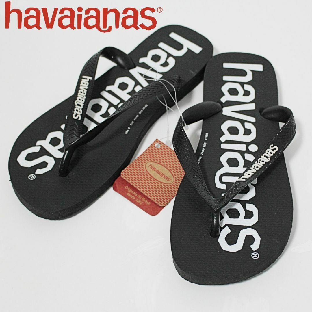 havaianas(ハワイアナス)の新品 ハワイアナス トップロゴ ビーチサンダル 25‐25.5cm 黒 メンズの靴/シューズ(サンダル)の商品写真