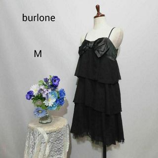 burlone 極上美品　ドレス　ワンピース　パーティー　黒色　Мサイズ(ナイトドレス)