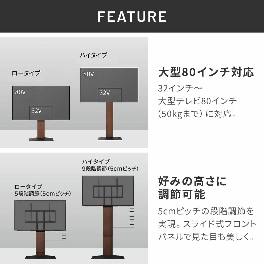 EQUALS イコールズ テレビ台 壁寄せテレビスタンド WALL V3 ロータ その他のその他(その他)の商品写真