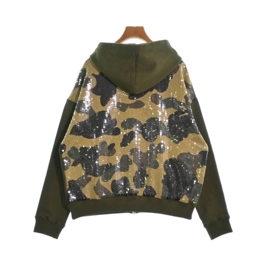 A BATHING APE(アベイシングエイプ)のA BATHING APE パーカー F 緑xベージュ等(総柄) 【古着】【中古】 レディースのトップス(パーカー)の商品写真