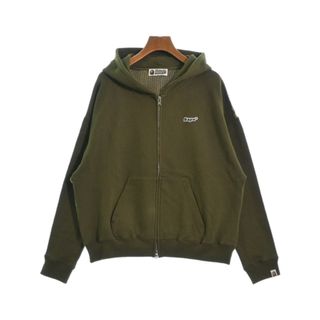 アベイシングエイプ(A BATHING APE)のA BATHING APE パーカー F 緑xベージュ等(総柄) 【古着】【中古】(パーカー)