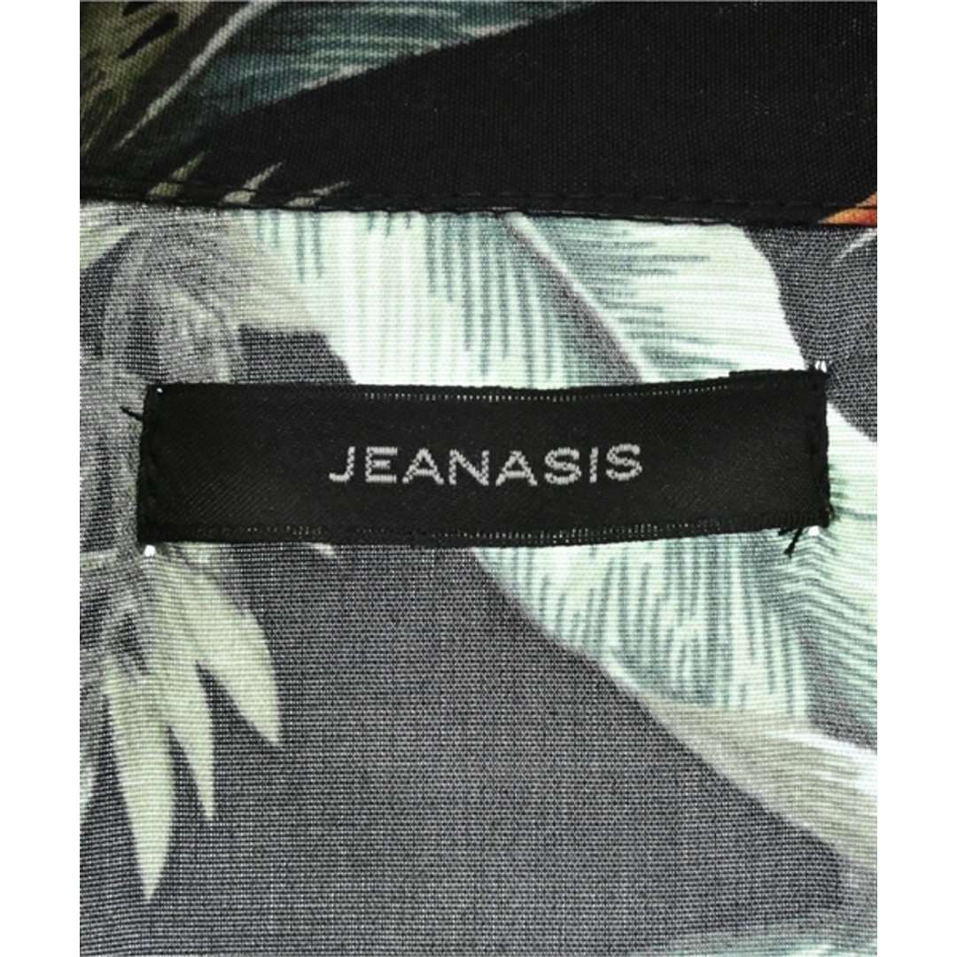 JEANASIS(ジーナシス)のJEANASIS ジーナシス シャツワンピース F 黒x緑xオレンジ等(総柄) 【古着】【中古】 レディースのワンピース(その他)の商品写真