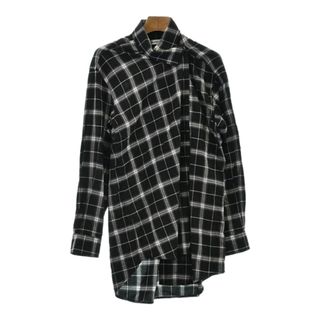 バレンシアガ(Balenciaga)のBALENCIAGA カジュアルシャツ 34(XXS位) 黒x白(チェック) 【古着】【中古】(シャツ/ブラウス(長袖/七分))