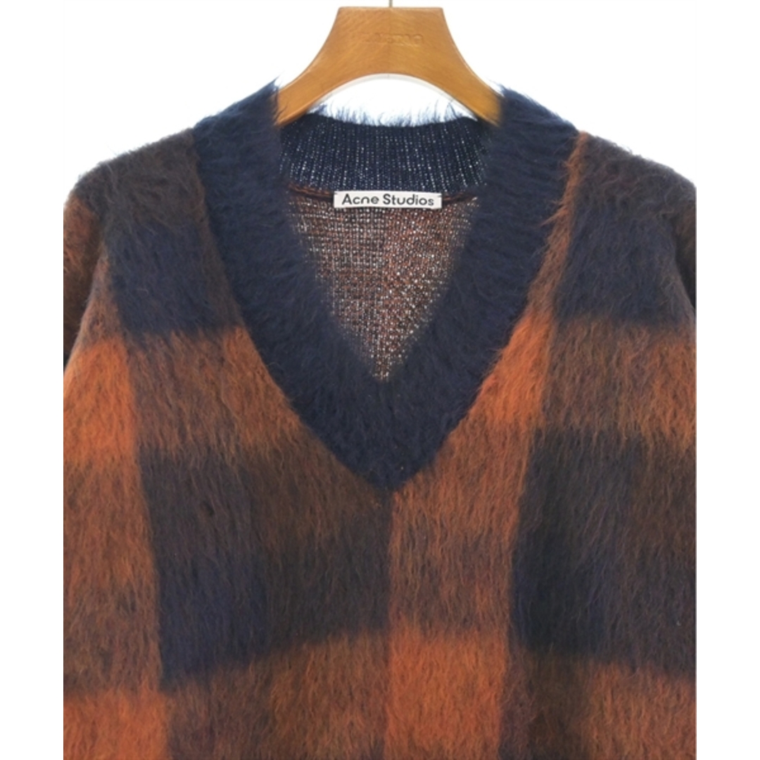 Acne Studios(アクネストゥディオズ)のAcne Studios ニット・セーター XS オレンジx紺(チェック) 【古着】【中古】 レディースのトップス(ニット/セーター)の商品写真