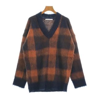 アクネストゥディオズ(Acne Studios)のAcne Studios ニット・セーター XS オレンジx紺(チェック) 【古着】【中古】(ニット/セーター)