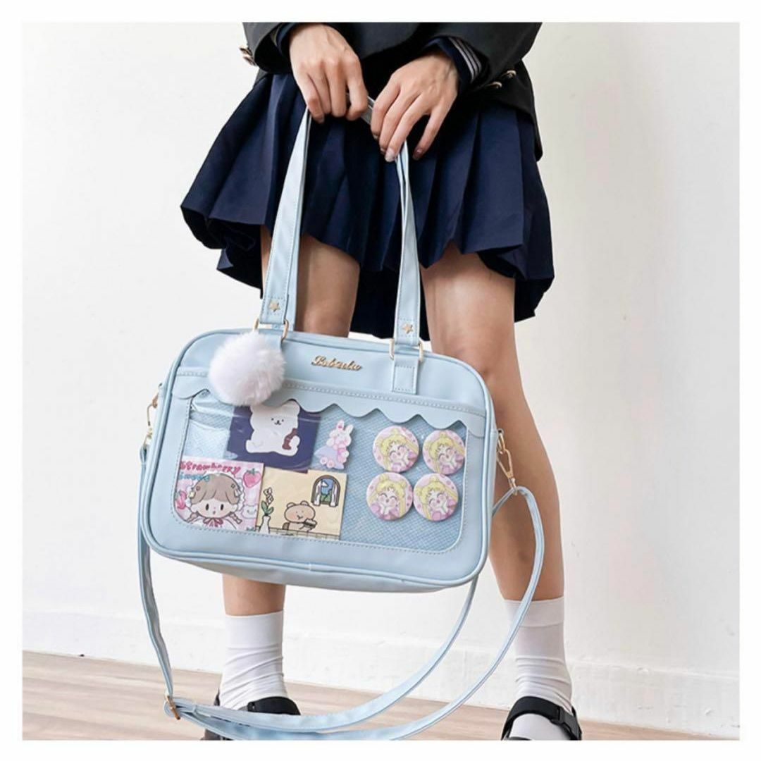 ⚡️特価⚡️痛バッグ　推し活　スクールバッグ　2way　水色 レディースのバッグ(ショルダーバッグ)の商品写真