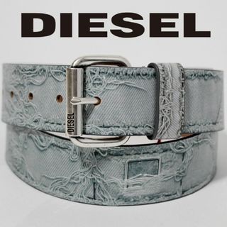 DIESEL - 新品 DIESEL ディーゼル ロゴ刻印 ダメージデニム風 ベルト 90サイズ