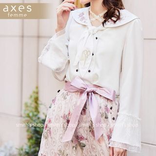 アクシーズファム(axes femme)のaxes femme sajou刺繍入Wボタンブラウス(シャツ/ブラウス(長袖/七分))