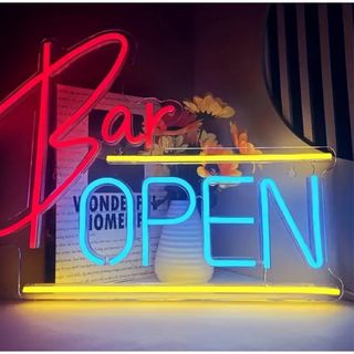 ネオンサインUSB電源 LEDライト 「Bar OPEN 」30cm×40cm