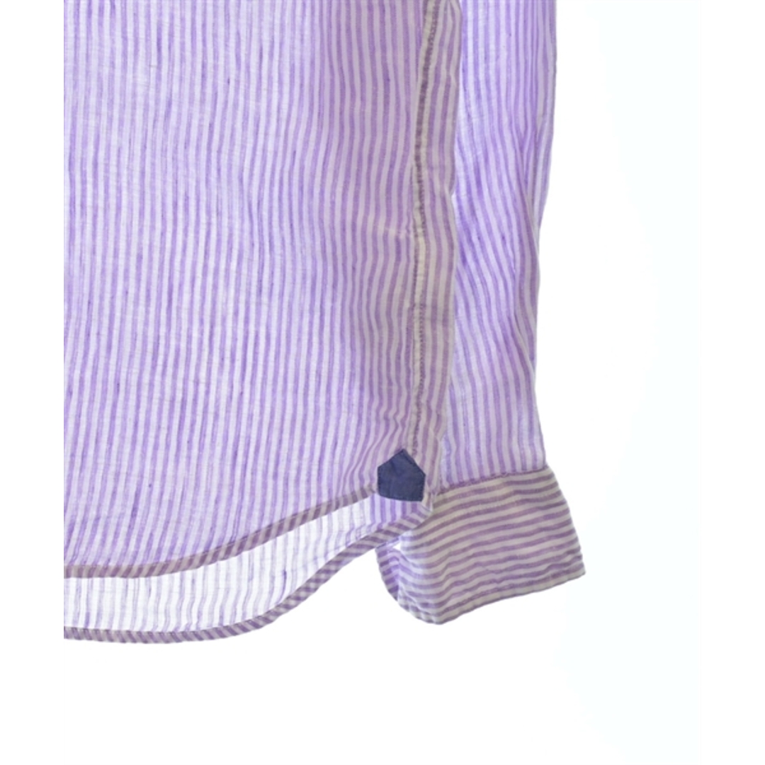 NOLLEY'S(ノーリーズ)のNolley's ノーリーズ カジュアルシャツ S 紫x白(ストライプ) 【古着】【中古】 レディースのトップス(シャツ/ブラウス(長袖/七分))の商品写真