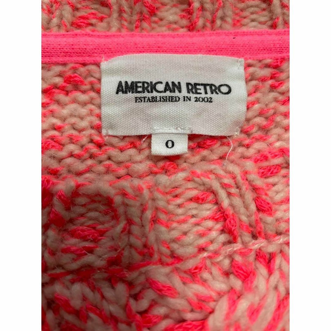 AMERICAN RETRO  ピンク　ニット　ケーブルニット　セーター レディースのトップス(ニット/セーター)の商品写真