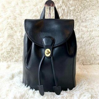 コーチ(COACH)の【美品】オールドコーチ リュック オールレザー 本革 ターンロック ブラック 黒(リュック/バックパック)