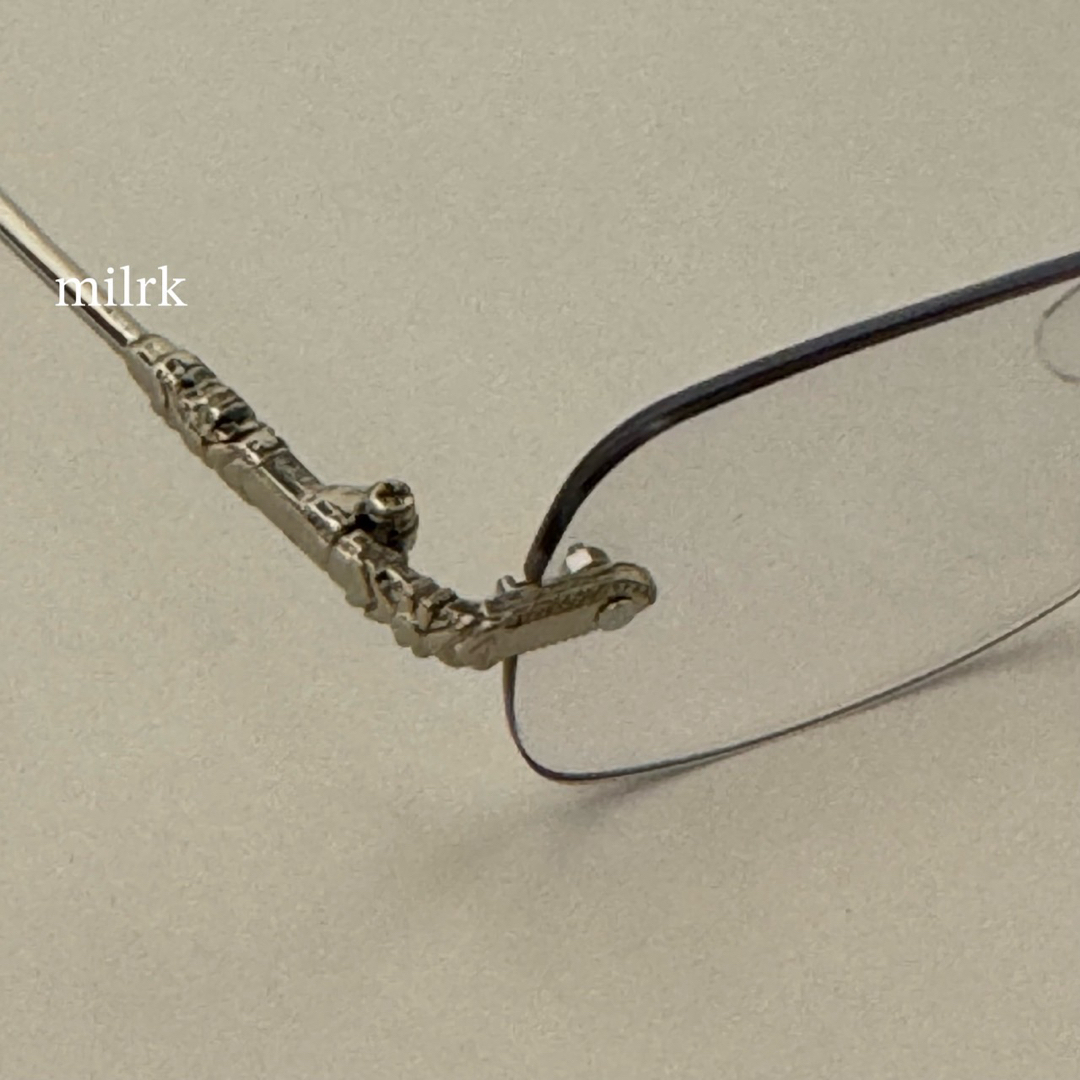 リムレス スクエア　クリア　伊達メガネ　眼鏡 y2k 90s  韓国 メンズのファッション小物(サングラス/メガネ)の商品写真