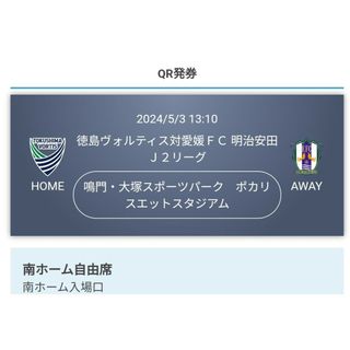 徳島ヴォルティス　チケット　２名(サッカー)