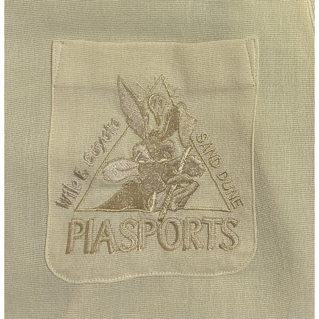 PIA SPORTS(ピアスポーツ)のPIA SPORTS ピアスポーツ 日本製 刺繍 メンズ半袖シャツ イエロー L メンズのトップス(シャツ)の商品写真
