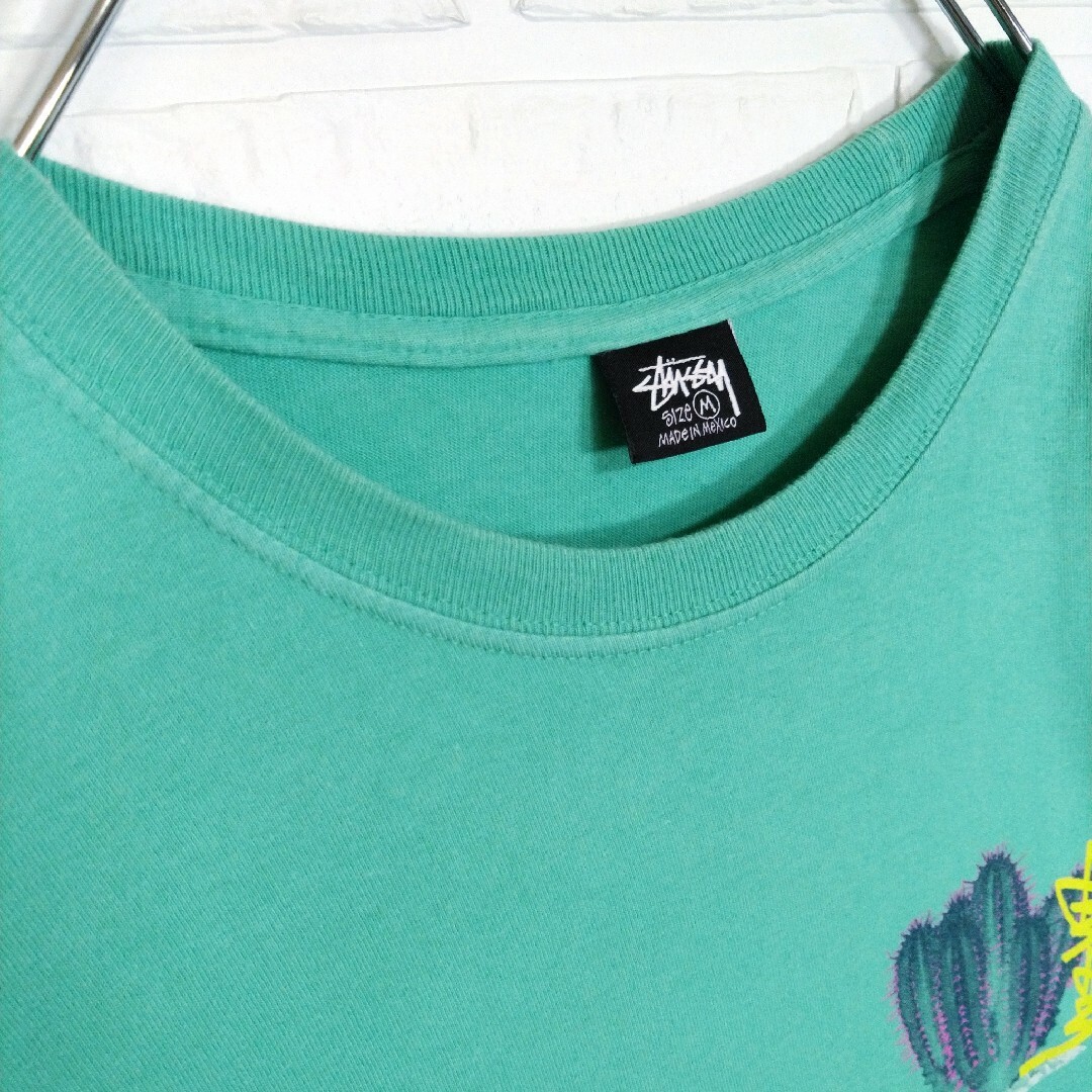 STUSSY(ステューシー)の【STUSSY】サボテンアート　ビッグシルエット　Tシャツ　エメラルドグリーン メンズのトップス(Tシャツ/カットソー(半袖/袖なし))の商品写真