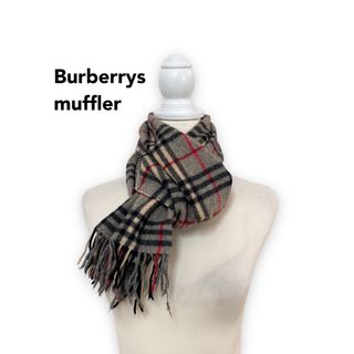 バーバリー(BURBERRY)のBurberrys バーバリーズ　マフラー　ストール　ノバチェック　ウール　灰色(マフラー/ショール)