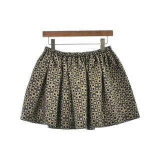 ミュウミュウ(miumiu)のMiu Miu ミニスカート -(M位) ゴールドx黒xグレー(総柄) 【古着】【中古】(ミニスカート)