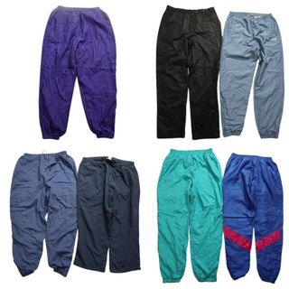 古着卸 まとめ売り パンツ 7枚セット (メンズ L /XL /46 /52 ) ナイロンパンツ 青 ネイビー 黒 ブラウン 紫 MS7457(その他)