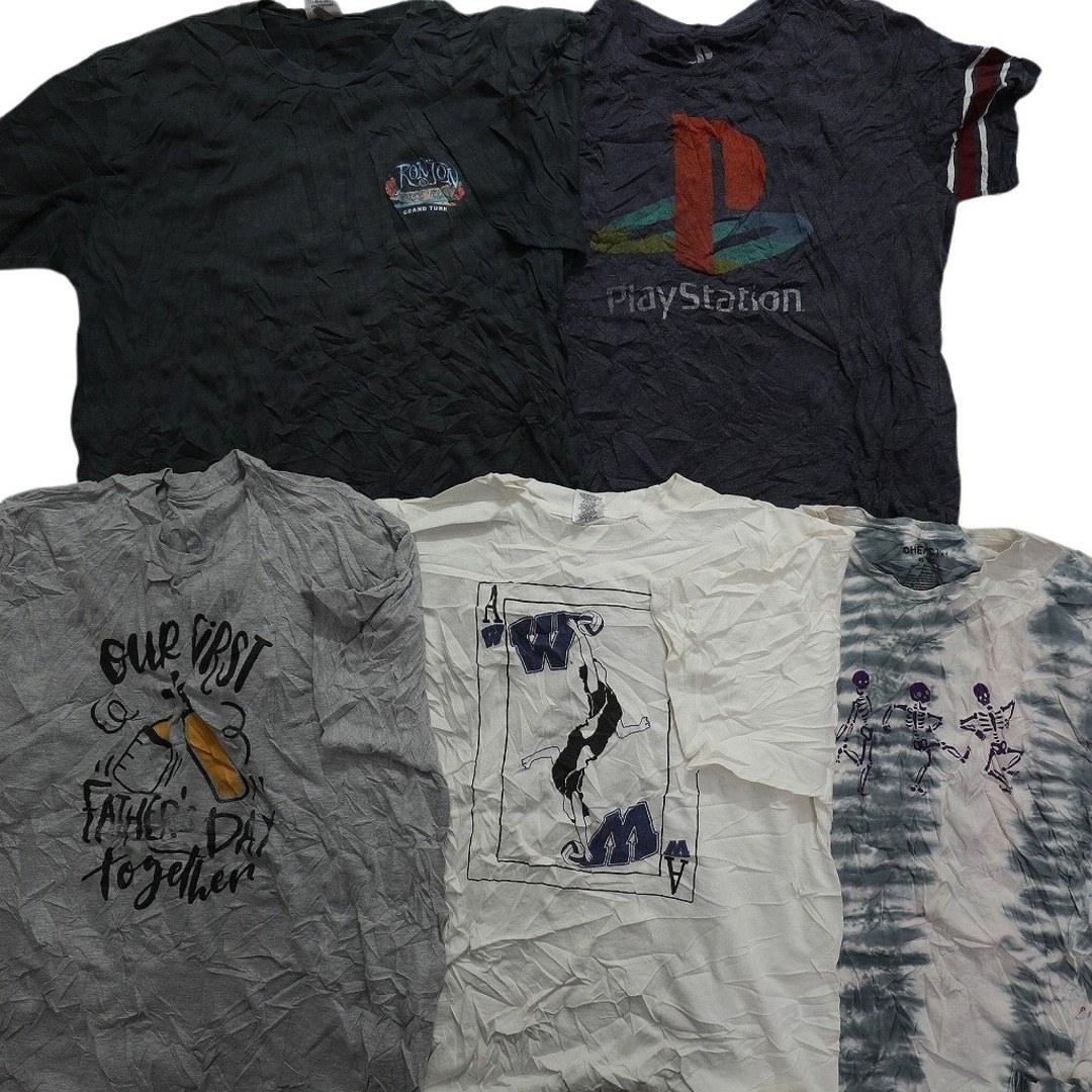古着卸 まとめ売り カラーmix プリント 半袖Tシャツ 20枚セット (メンズ XL ) キャラクター タイダイ 企業 スカル 映画 MS7540 メンズのジャケット/アウター(その他)の商品写真