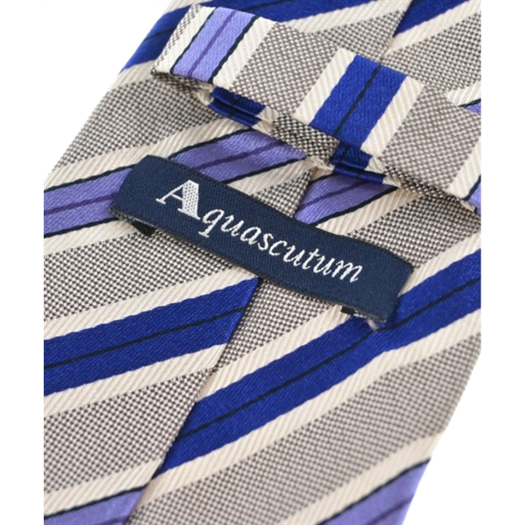 AQUA SCUTUM(アクアスキュータム)のAQUASCUTUM ネクタイ - グレーx青x白系等(レジメンタル) 【古着】【中古】 メンズのファッション小物(ネクタイ)の商品写真