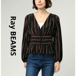 レイビームス(Ray BEAMS)の美品　レイ・ビームス　ブラウス　ストライプ　可愛い(シャツ/ブラウス(長袖/七分))