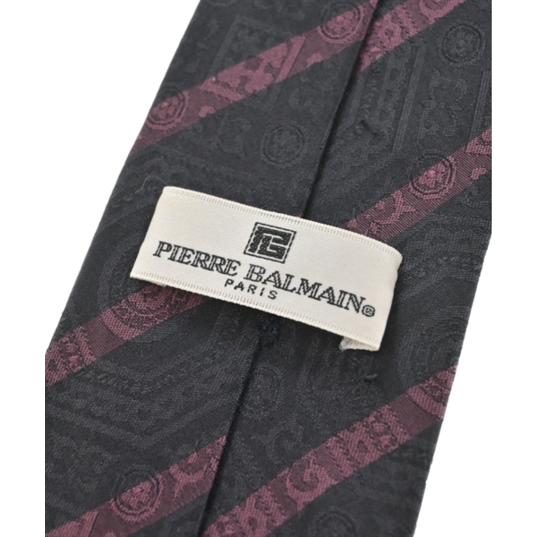 Pierre Balmain(ピエールバルマン)のPIERRE BALMAIN ネクタイ - 黒系xピンク(総柄) 【古着】【中古】 メンズのファッション小物(ネクタイ)の商品写真