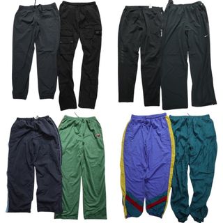 古着卸 まとめ売り パンツ 8枚セット (メンズ XL /2XL ) ナイキ リーボック 無地 ワンポイント 黒 緑 紫 MS7621(その他)