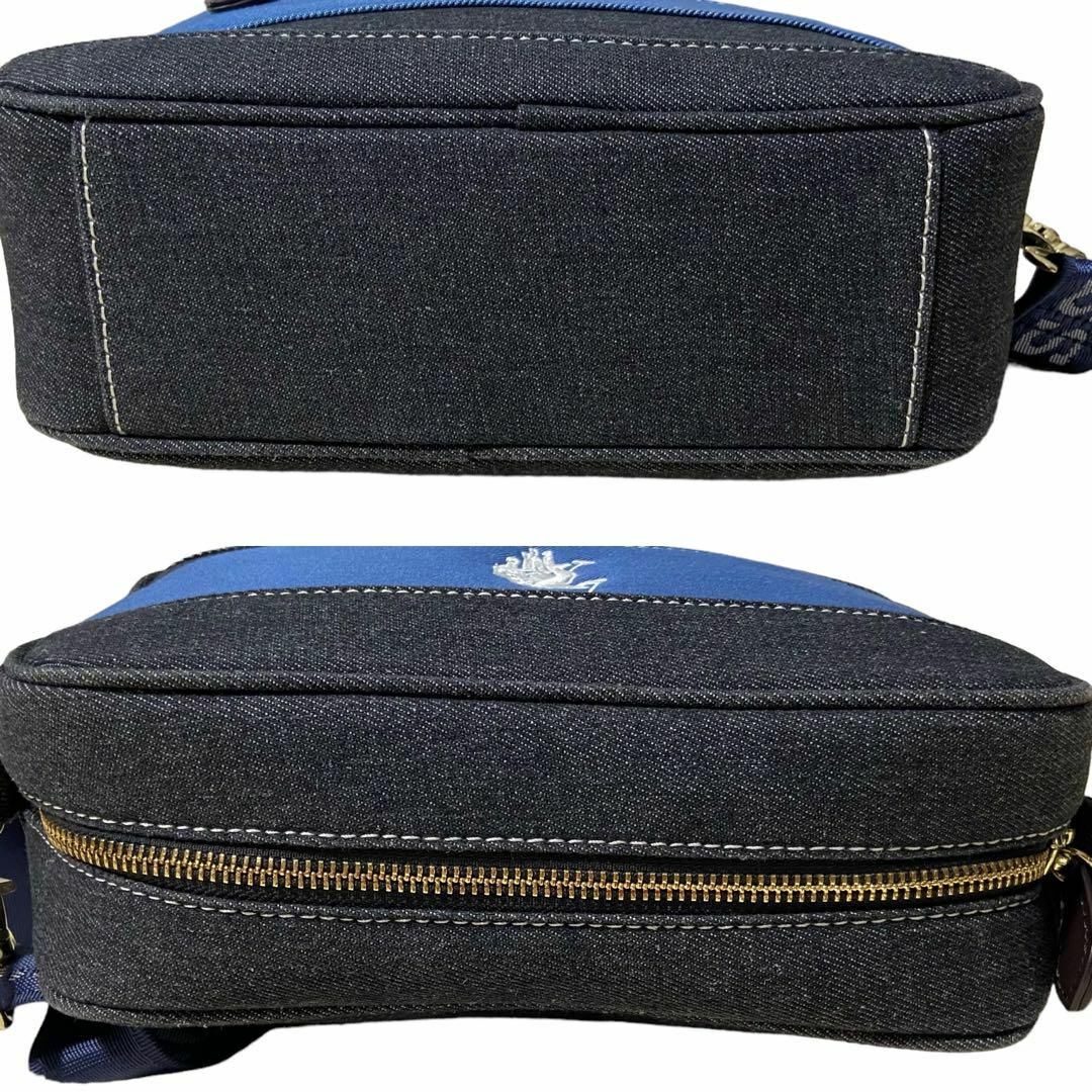 美品✨　ユーエスポロアッスン クロスボディ ショルダーバッグ デニム 青×紺 メンズのバッグ(ショルダーバッグ)の商品写真