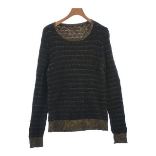 Maison Margiela ニット・セーター S 黒xベージュ(総柄) 【古着】【中古】(ニット/セーター)