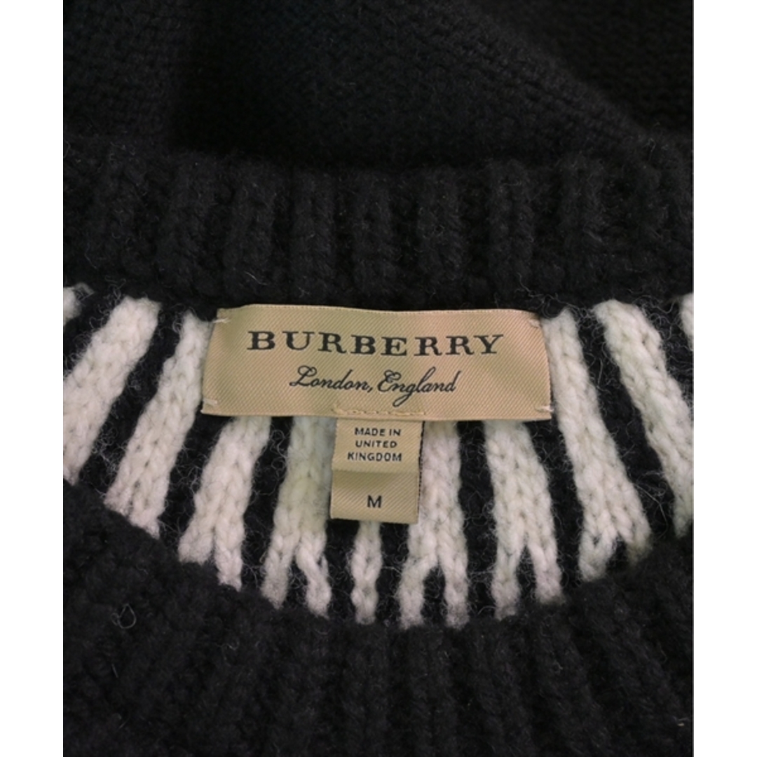 BURBERRY(バーバリー)のBURBERRY バーバリー ニット・セーター M 黒x白x赤 【古着】【中古】 メンズのトップス(ニット/セーター)の商品写真