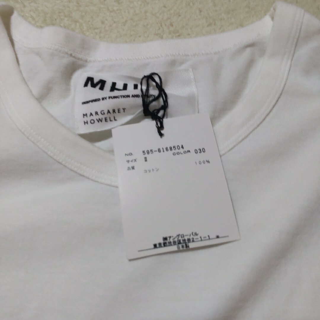 MARGARET HOWELL(マーガレットハウエル)のマーガレットハウエル　MHL カットソー　Tシャツ　レディース　白　半袖　綿 メンズのトップス(Tシャツ/カットソー(半袖/袖なし))の商品写真