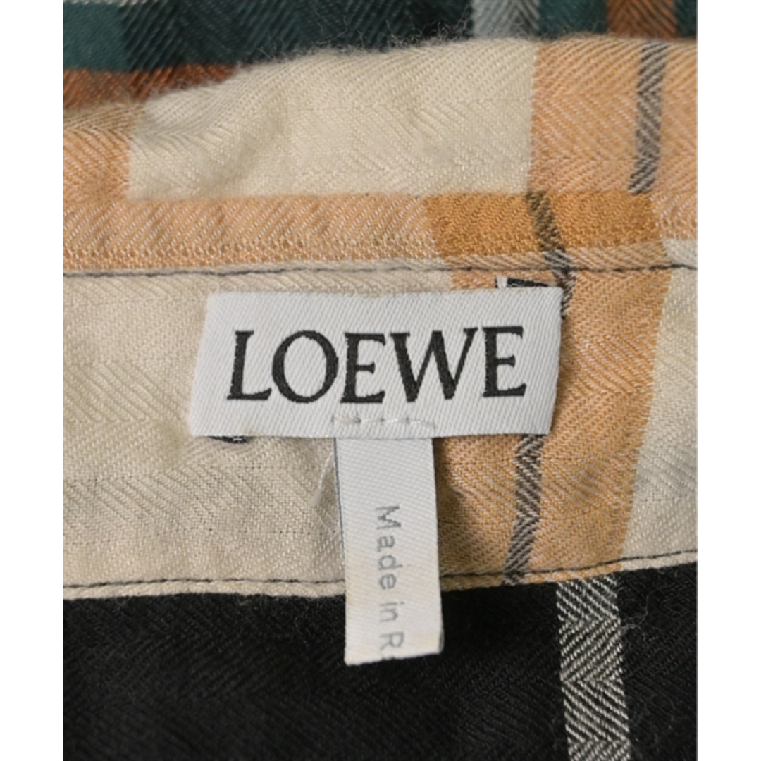 LOEWE(ロエベ)のLOEWE ロエベ カジュアルシャツ 41(M位) 緑x白xオレンジ(チェック) 【古着】【中古】 メンズのトップス(シャツ)の商品写真