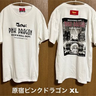 XLサイズ！クリームソーダ 原宿ピンクドラゴン 古着半袖Tシャツ 白 中国製 (Tシャツ/カットソー(半袖/袖なし))