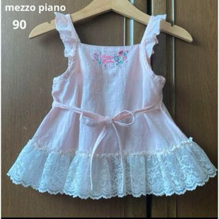 mezzo piano - メゾピアノ　フレア　シャツ　チュニック  キャミ　ベリエちゃん　　夏　ミキハウス