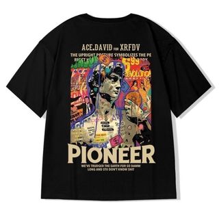 【大人気】半袖 メンズ  XL ストリート ビッグシルエット プリントTシャツ(Tシャツ/カットソー(半袖/袖なし))