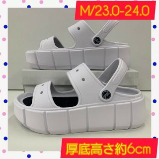 M/23.0-24.0cm レディース 新品  厚底サンダル 新品未使用 白(サンダル)